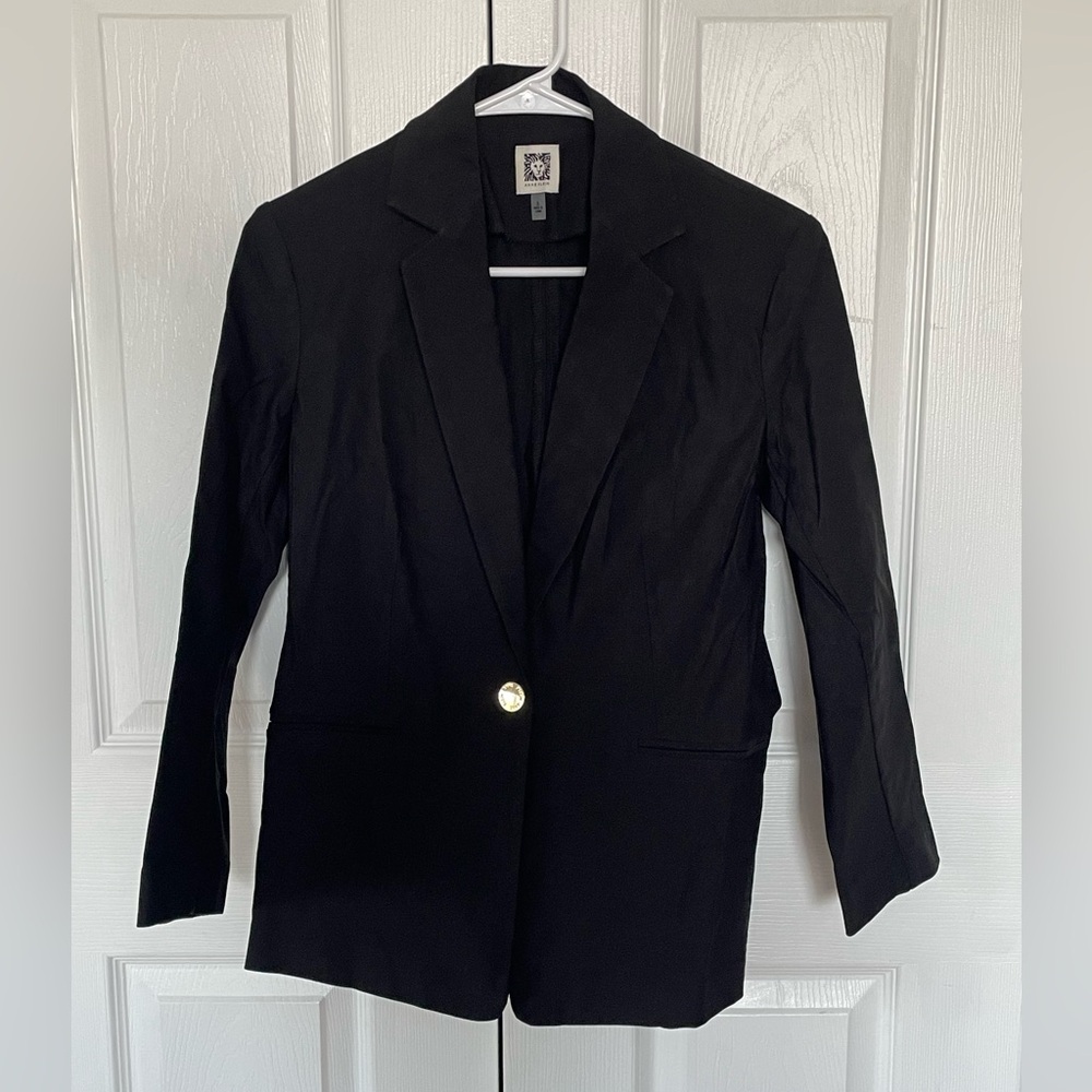 Anne Klein Black Blazer with Gold Button